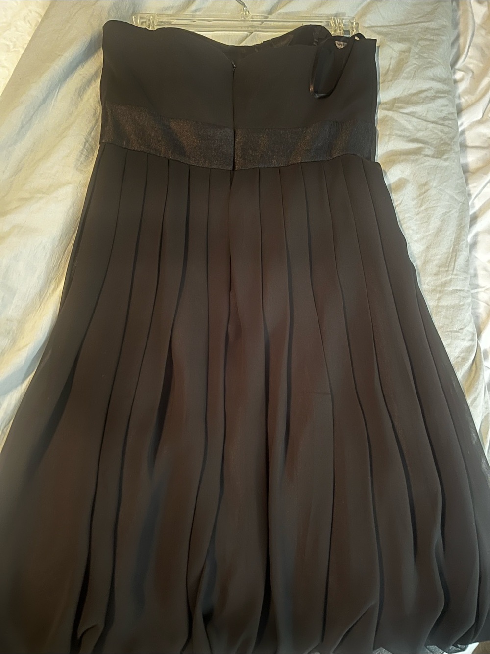 White House Black Markets Strapless Pleated Party Dress - Black - Picture 2 of 3
